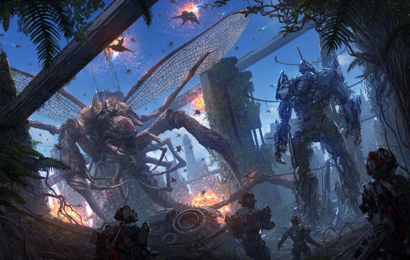 Building, Soldier, Battle, 1080P, Insect, Robot, Sci Fi, Creature, Giant