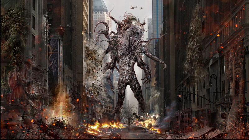 Dark, Creepy, Battle, 1080P, Creature, Giant, City