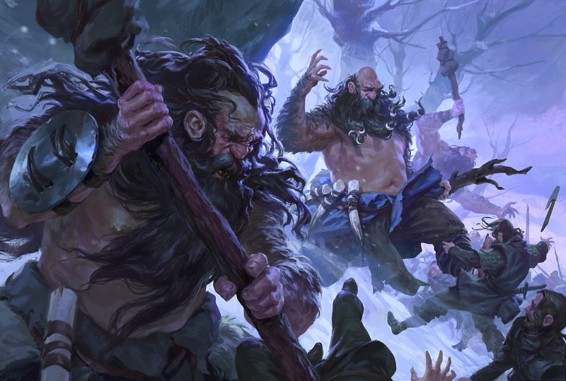 snow, cold, battle, giant, 1080P, fantasy art
