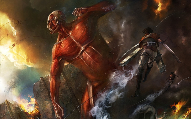 1080P, soldiers, destruction, weapon, guy, battle, giant
