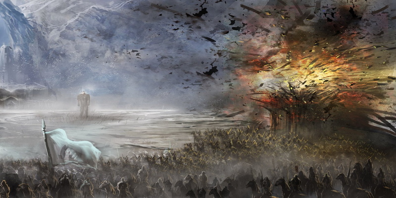 outdoors, Horse, digital composite, no people, animal themes, Warrior, domestic animals, motion, pets, Giant, nature, Army, Explosion, animal, Battle, Fantasy
