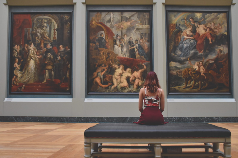 table, human representation, leisure activity, three, paintings, front, inspiration, real people, exhibition, casual clothing, sitting, pictures, 5K, transparent