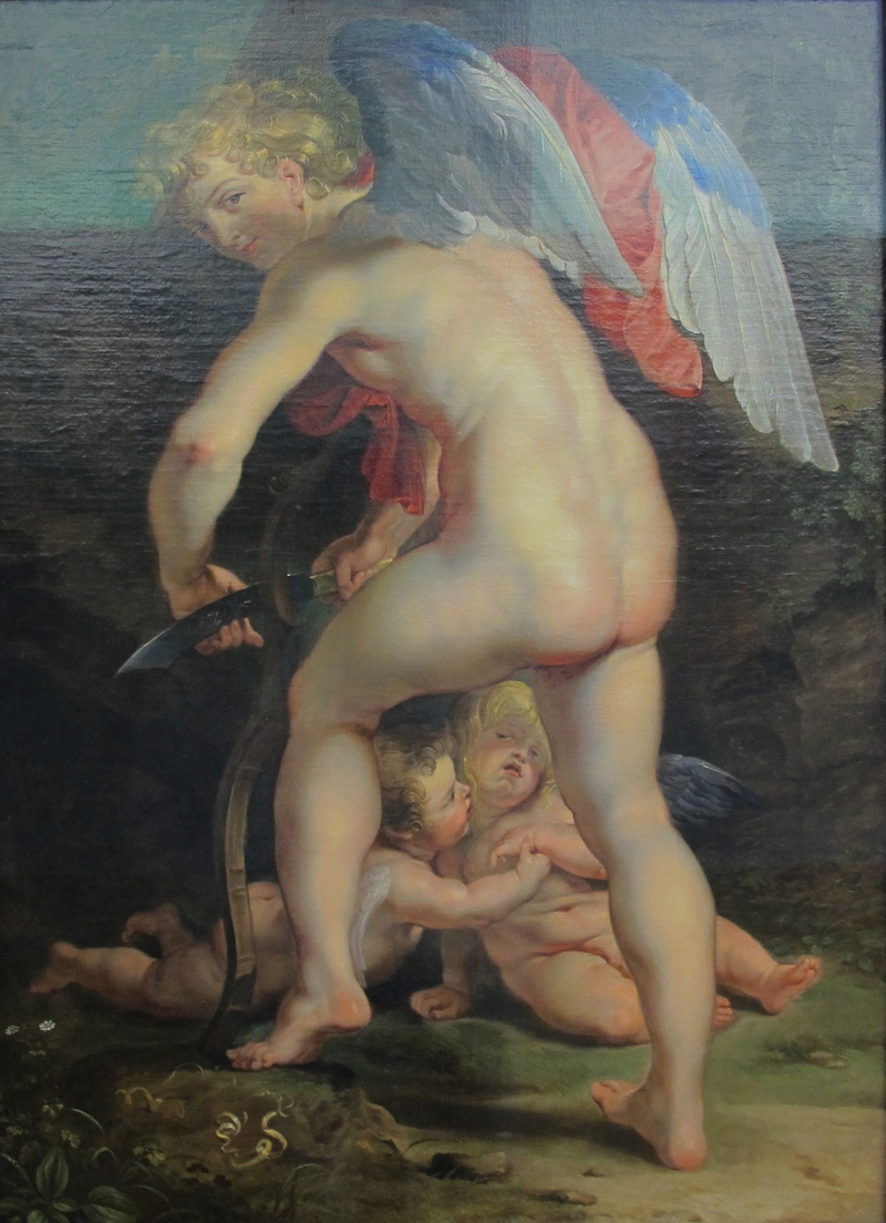 shirtless, front view, togetherness, real people, peter paul rubens ass greek mythology artwork painting classic art wings putti, looking at camera, women