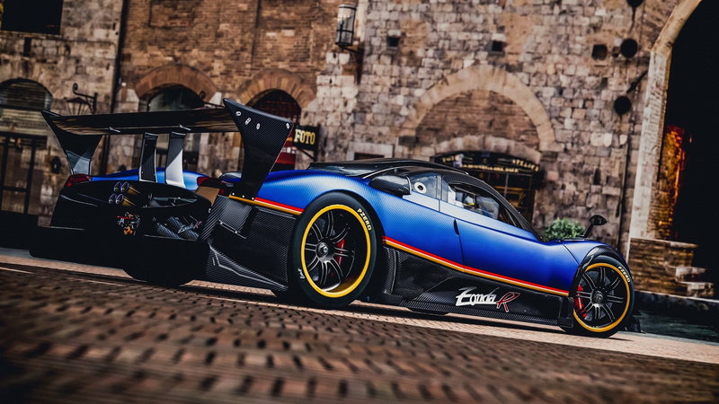 vintage car, vehicle, Pagani Zonda R, the past, supercars, sports race, built structure, mode of transportation, auto racing, speed, city, wheel, land vehicle