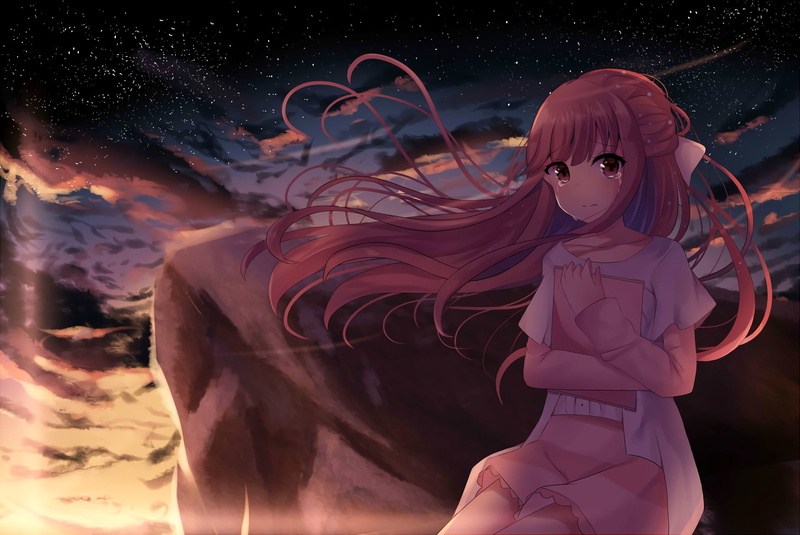 Rin (Shelter), outdoors, young adult, young women, night, creativity, women, nature, Anime, standing, clothing, art and craft, three quarter length, one person