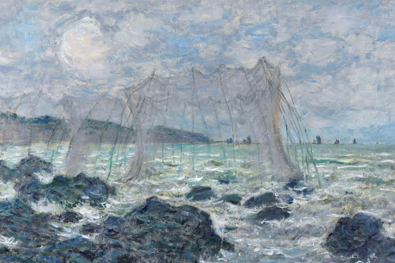 5K, Claude Monet, seascape, Fishing nets in Purvile, picture