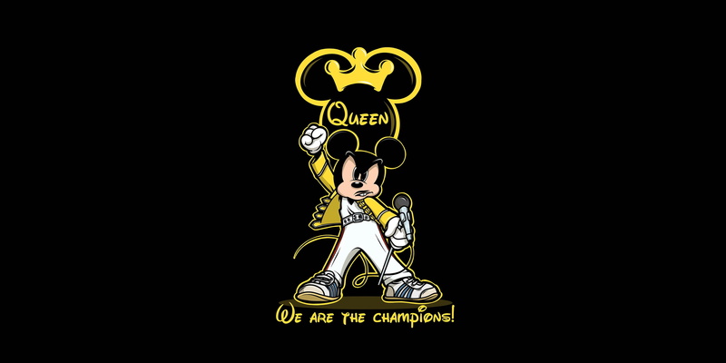 2K, Mickey Mouse, Queen, artwork, music