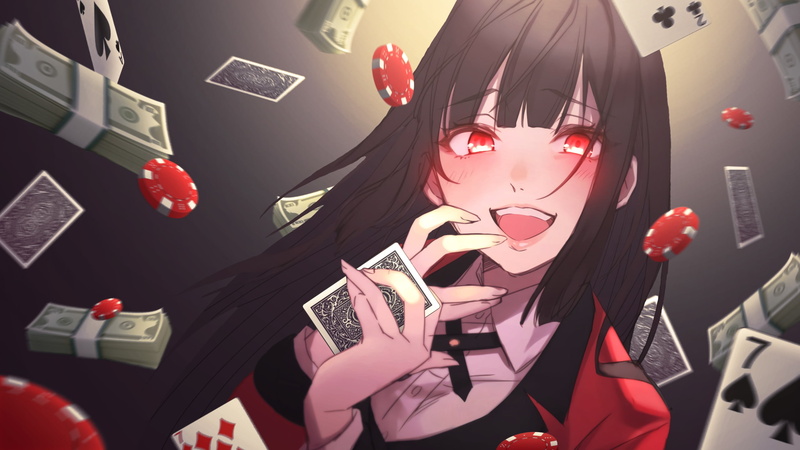 art, card, girl, anime, look, 2K, Kakegurui