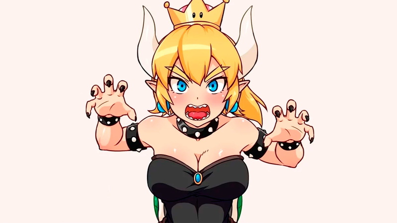 Horns, Bowsette, Blonde, 1080P, Blue Eyes, Crown, Mario, Girl