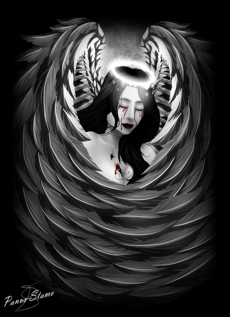 adult, representation, digital composite, young adult, costume, art and craft, fear, Gothic, hairstyle, black, evil, dark, portrait, PanosStamo, females
