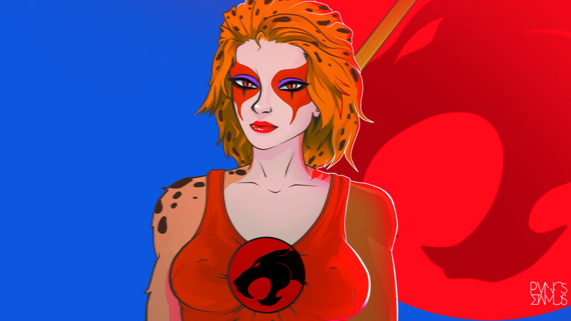 digital, PanosStamo, artwork, Cheetara, TV, paint brushes, ThunderCats, cartoon, 1080P