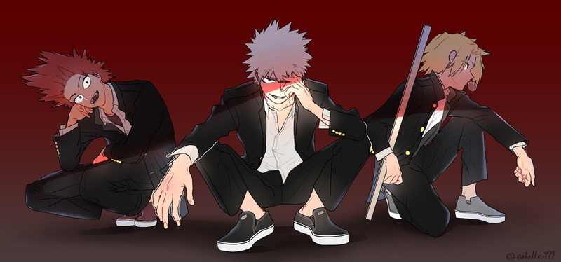 1080P, Anime, My Hero Academia, Katsuki Bakugou, Denki Kaminari, Eijiro Kirishima