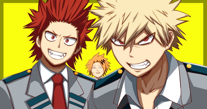 Denki Kaminari, Katsuki Bakugou, Eijiro Kirishima, My Hero Academia, 1080P, Anime