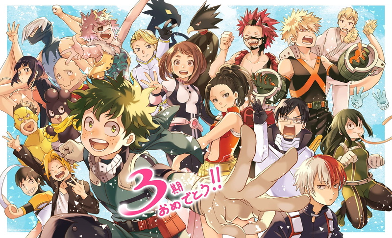 Denki Kaminari, Anime, Tsuyu Asui, Momo Yaoyorozu, Izuku Midoriya, Katsuki Bakugou, Fumikage Tokoyami, Shouto Todoroki, Tenya Iida, My Hero Academia, Ochaco Uraraka