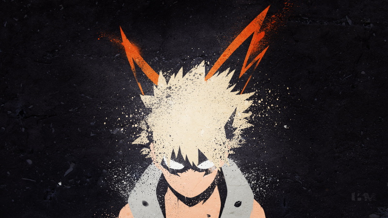 blonde, Katsuki Bakugou, 4K, Boku no Hero Academia, anime, artwork, digital art