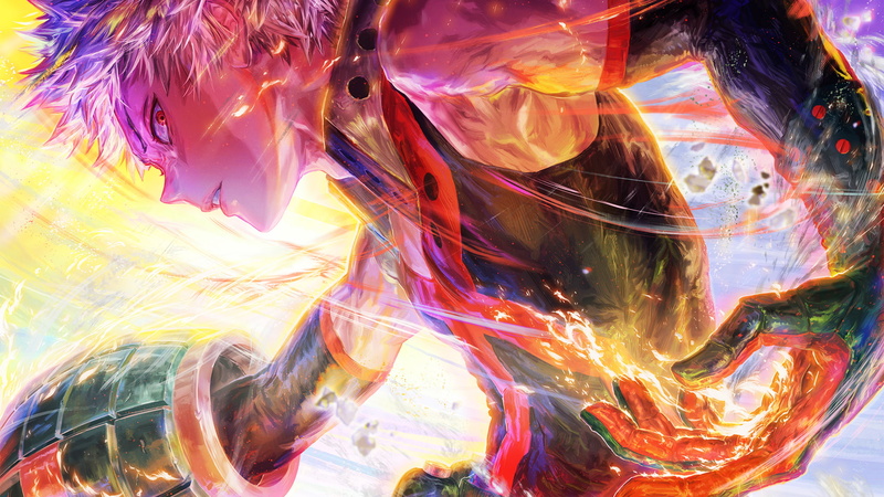 anime boys, Katsuki Bakugou, digital art, artwork, Boku no Hero Academia, anime, 1080P