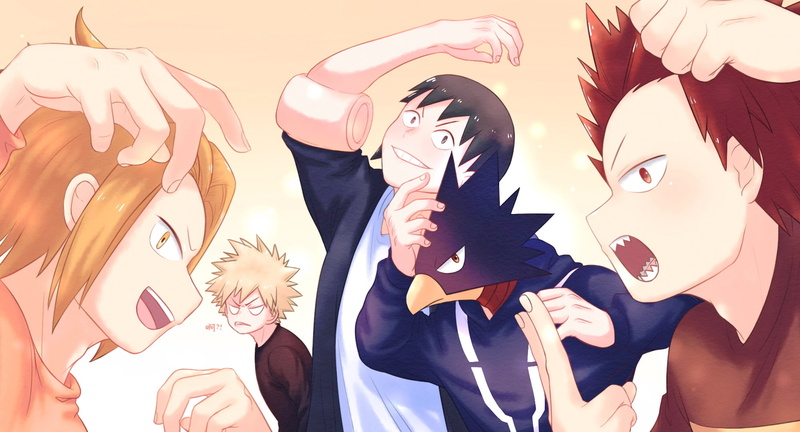 Hanta Sero, 1080P, Eijiro Kirishima, My Hero Academia, Anime, Fumikage Tokoyami, Denki Kaminari, Katsuki Bakugou