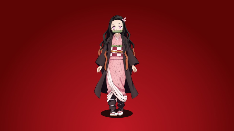 anime girls, Kimetsu no Yaiba, red, 1080P, Kamado Nezuko, anime