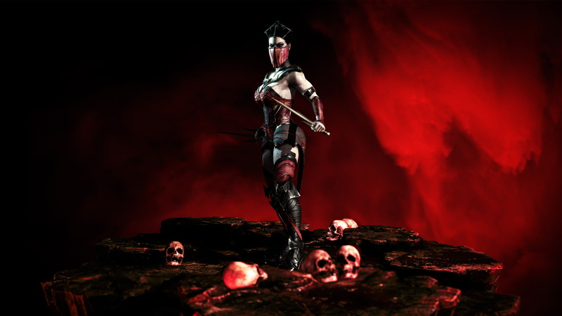 adult, celebration, smoke - physical structure, clothing, black background, 4K, emotion, Kombat, mystery, Mileena, rock - object, evil, young adult, people