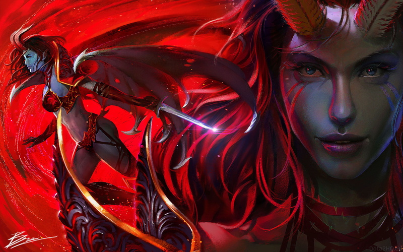 hero, character, dota, hd, queen, pain, fan, 4K, art, akasha