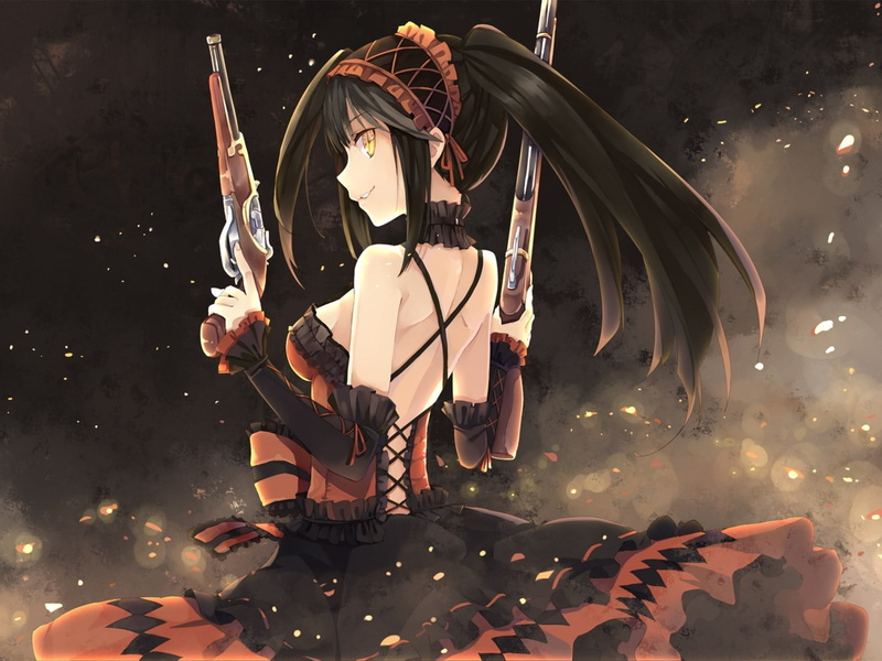 artwork, Date A Live, Tokisaki Kurumi, 720P, arts culture and entertainment, christmas decoration, christmas, representation, lighting equipment, night