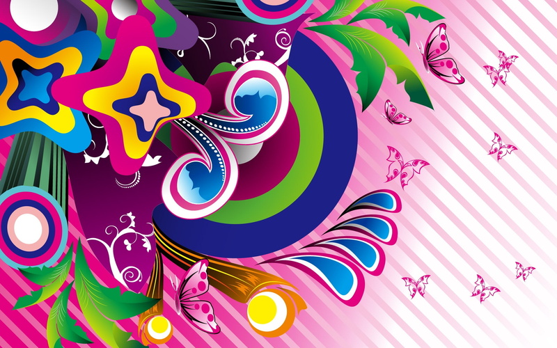 Purple, Butterfly, Vector, 1080P