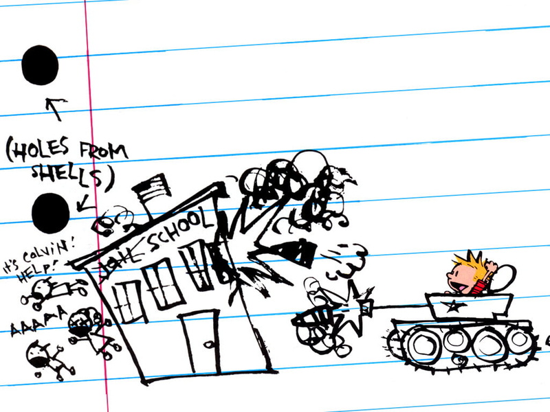 sketch, and, drawing, 480P, hobbes, cartoon/comic, calvin, hd