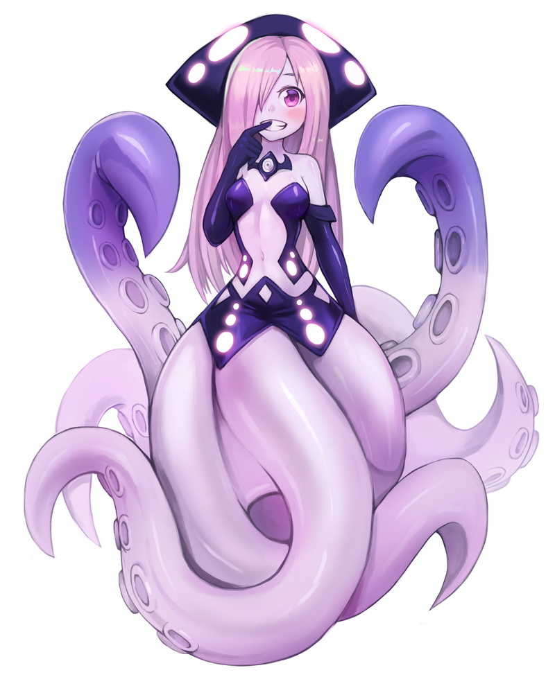 monster girl encyclopedia, Scylla, pink eyes, monster girl, anime, blushing, blush, anime girls, Kraken, 1080P, tentacles