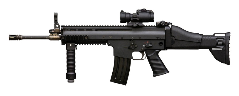 FN SCAR, FN SCAR-L, scar, Weapons, rifle, light, black, 1080P