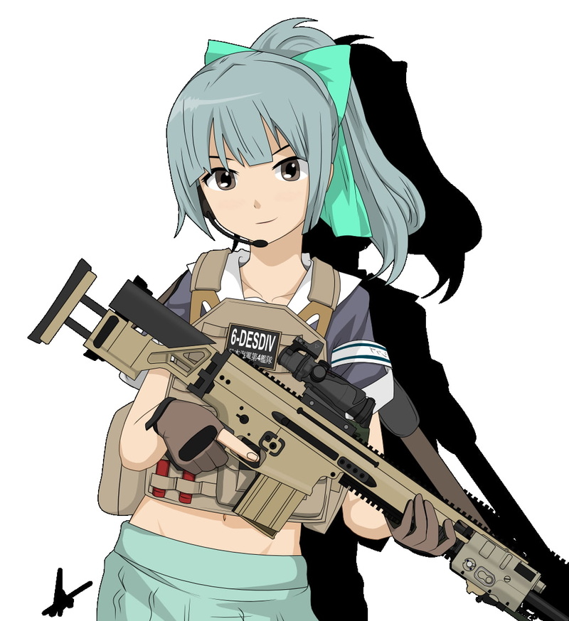 men, casual clothing, music, indoors, standing, Kantai Collection, FN SCAR-L, human representation, technology, representation, creativity, holding, anime girls