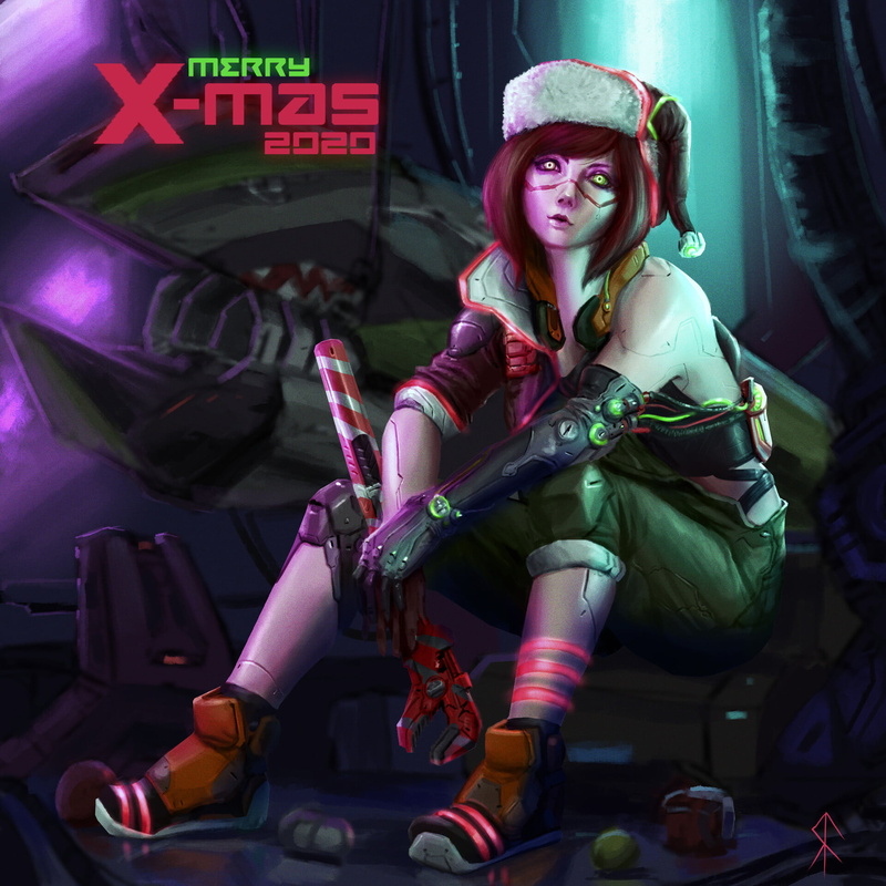 Cyberpunk 2077, video game characters, video game girls, futuristic, short hair, brunette, Rafa Flores, video games, women, sitting, digital art, young woman