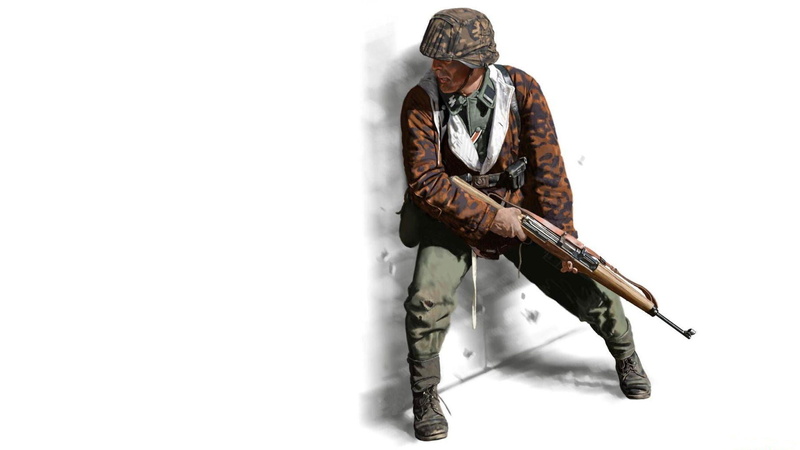 soldiers, front view, lifestyles, figure, studio shot, white background, Storm man SS, government, brown, holding, assault, men, standing, Weapons, machine gun