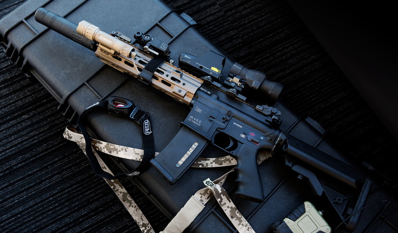 day, gun, weapon, no people, handgun, high angle view, machine, architecture, Heckler andamp; Koch, black, weapons, indoors, still life, black color
