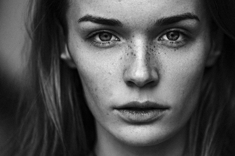 model, depression - sadness, freckle, Aleksey Trifonov, human body part, monochrome, hairstyle, human face, face, headshot, women, real people, indoors