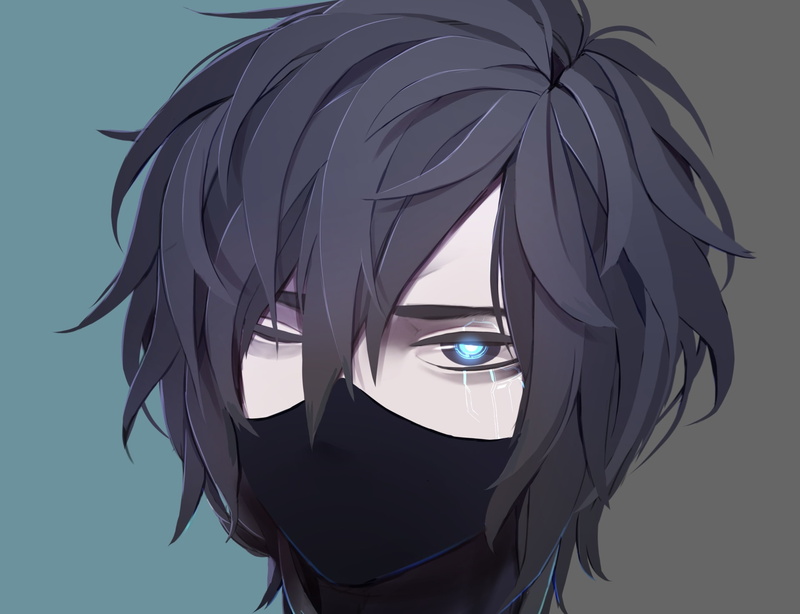 1080P, Anime, Blue Eyes, Scar, Boy, Mask, Original, Black Hair