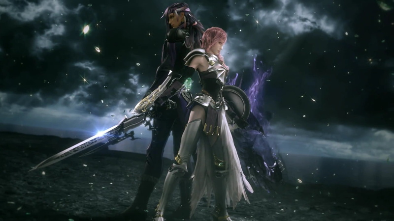 Claire Farron, Final Fantasy XIII, togetherness, outdoors, three quarter length, men, night, 1080P, star - space, people, standing, nature, tree, video games