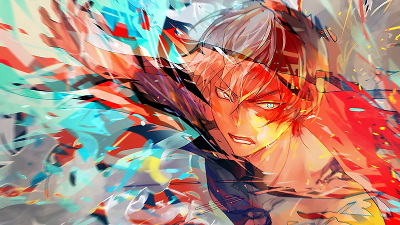 Red Hair, day, Anime, close-up, paper, pattern, My Hero Academia, portrait, Boy, art and craft, outdoors, Shoto Todoroki, full frame, 1080P, women, representation