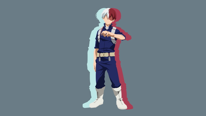 Shoto Todoroki, Boku no Hero Academia, 1080P, Minimalist, Anime, My Hero Academia