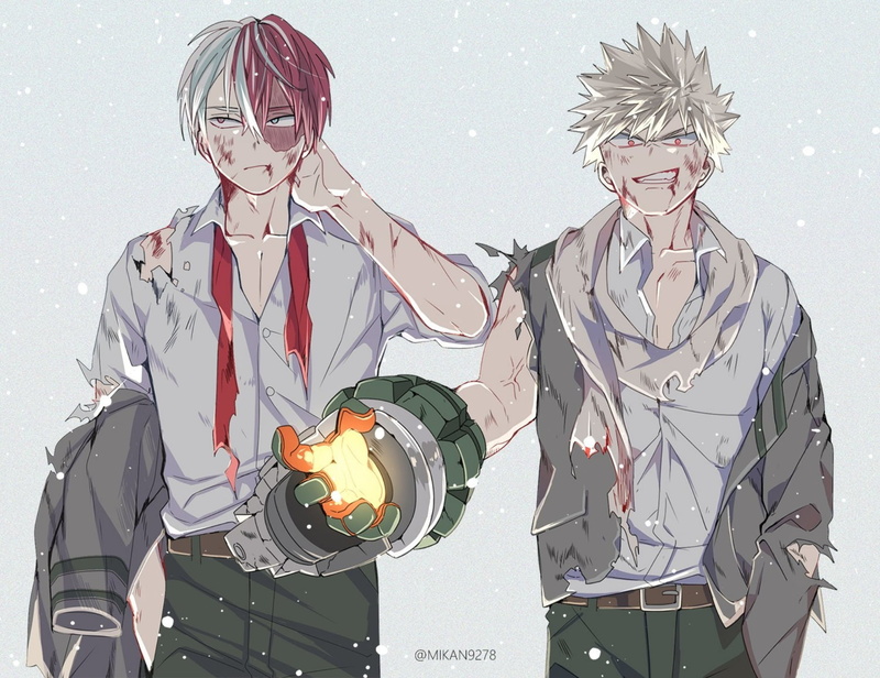 Katsuki Bakugou, Shoto Todoroki, 1080P, My Hero Academia, Anime