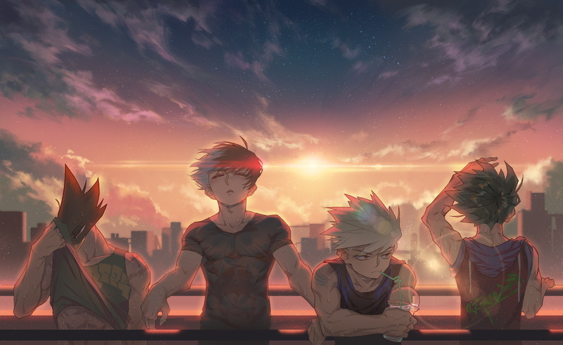 Katsuki Bakugou, 5K, Izuku Midoriya, Fumikage Tokoyami, Shoto Todoroki, Anime, My Hero Academia