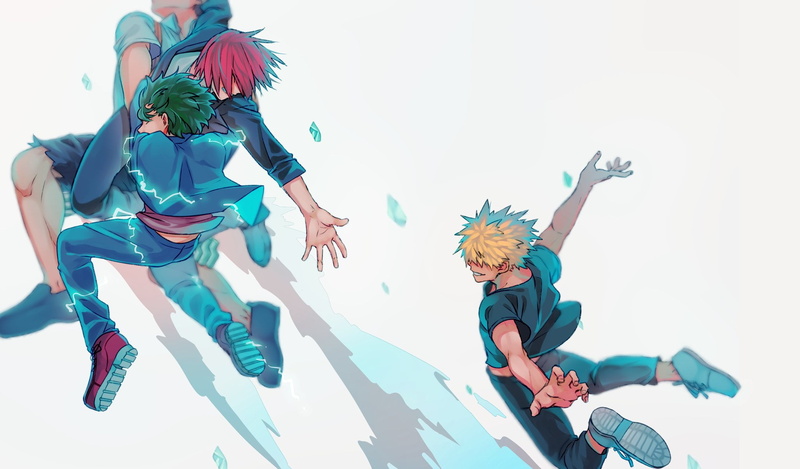 My Hero Academia, Izuku Midoriya, 1080P, Anime, Boku no Hero Academia, Tenya Iida, Shouto Todoroki, Katsuki Bakugou