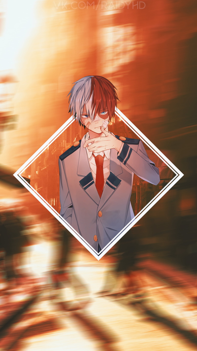 Boku no Hero Academia, 4K, picture-in-picture, Shouto Todoroki, anime boys, anime