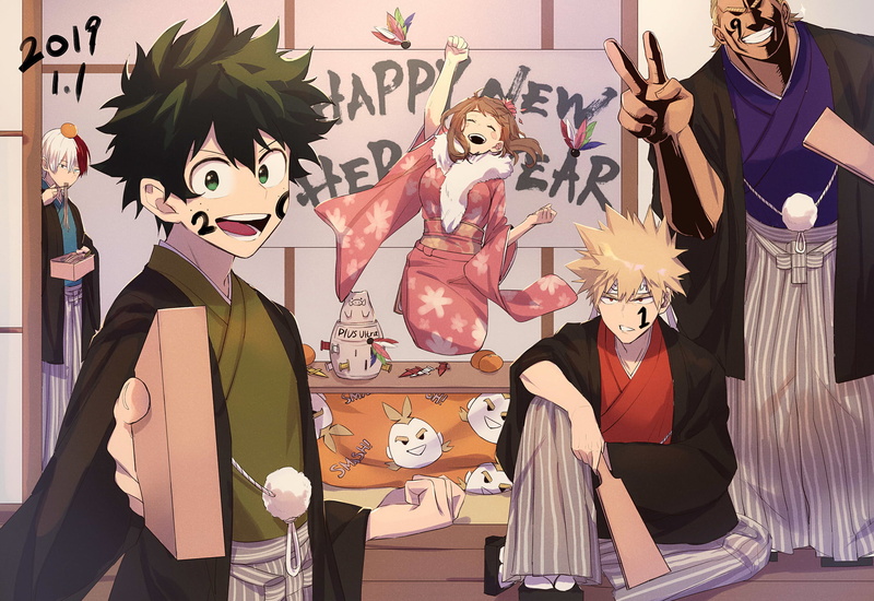 Toshinori Yagi, Izuku Midoriya, Ochaco Uraraka, All Might, Katsuki Bakugou, 1080P, Anime, My Hero Academia