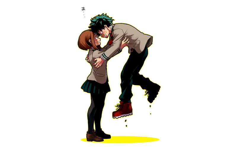 men, full length, indoors, couple - relationship, people, adult, white background, fun, emotion, cut out, jumping, My Hero Academia, Anime, 1080P, young men