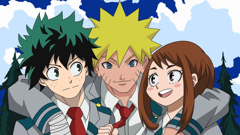 My Hero Academia, Izuku Midoriya, 2K, Anime, Ochaco Uraraka, Naruto Uzumaki, Crossover, Naruto