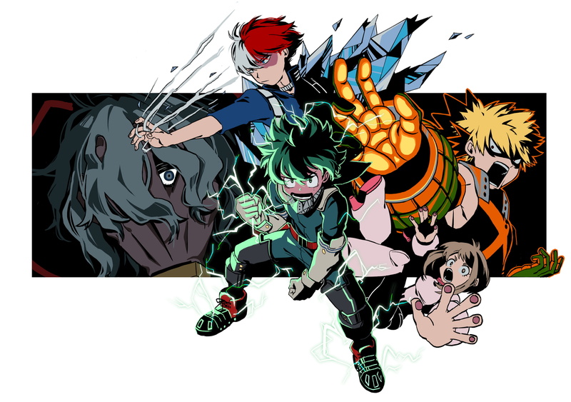 Izuku Midoriya, Shoto Todoroki, Tomura Shigaraki, Ochaco Uraraka, Katsuki Bakugou, My Hero Academia, 2K, Anime
