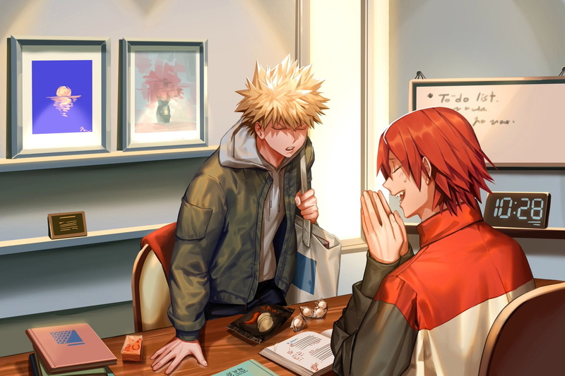 1080P, Eijiro Kirishima, My Hero Academia, Katsuki Bakugou, Anime