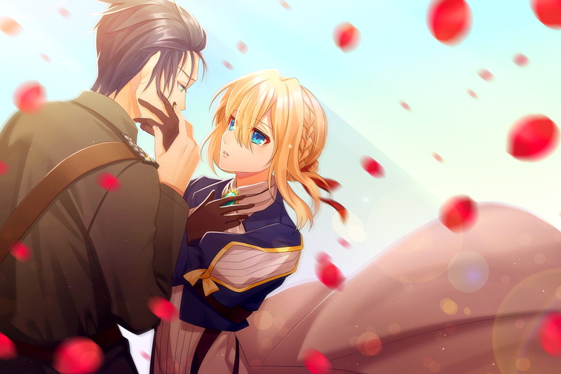 young adult, Violet Evergarden (Character), hair, Violet Evergarden, hairstyle, Gilbert Bougainvillea, water, women, Anime, leisure activity, adult, standing