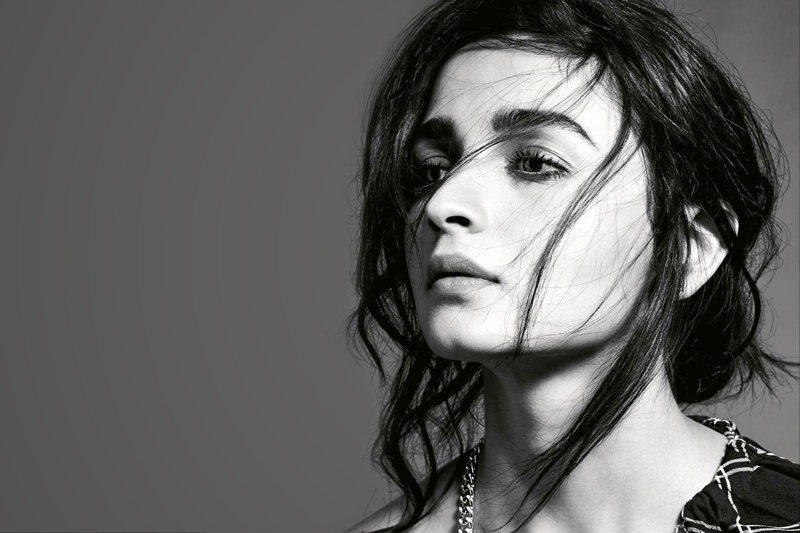 Black and White, Actresses, Face, Alia Bhatt, 1080P, British, Actress