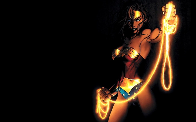 1080P, Wonder Woman, Belt, Woman, Glow, Headdress, Comics, Long Hair, Bracelet, DC Comics, Blue Eyes, Black Hair